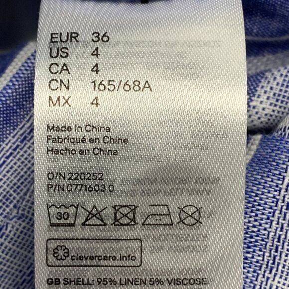 H & M Skirt sz 4 Mini Skirt Wool Blend Blue Striped Length 16.5" New NWT - Picture 8 of 9